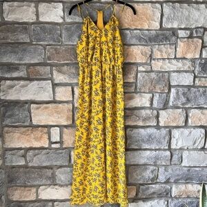 NWT Francesca’s Sunny Yellow Floral Maxi Dress Sz XS